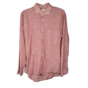 Billy Reid Standard Cut Faded Look Red Stripe Button-up Shirt Size Medium